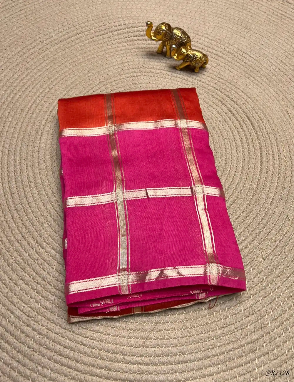 Orange & Pink - Assam Silk Saree