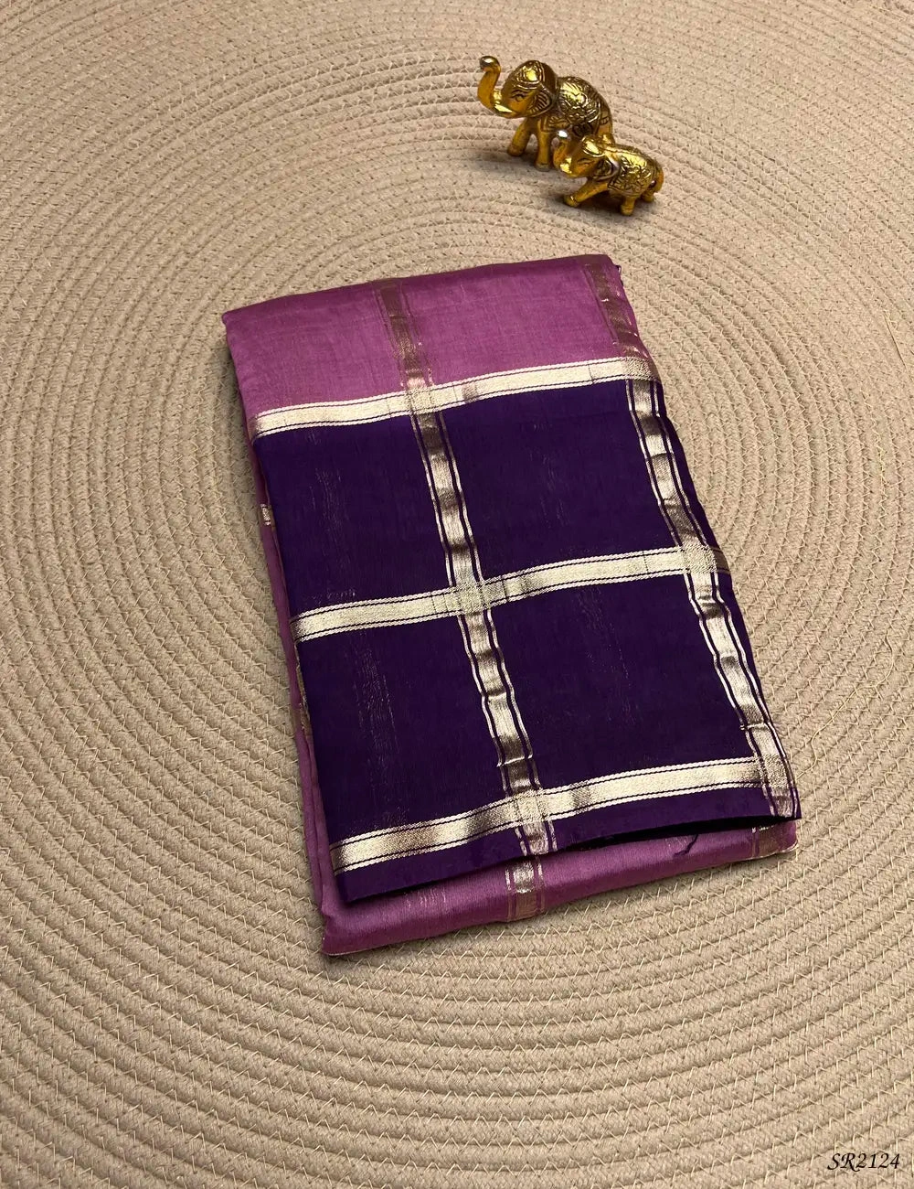 Mauve Pink & Purple - Assam Silk Saree
